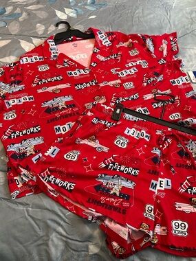 NWTS Celebrate Patriotic Women's Shorty Pajama Set - Motel Graphic Sz XL